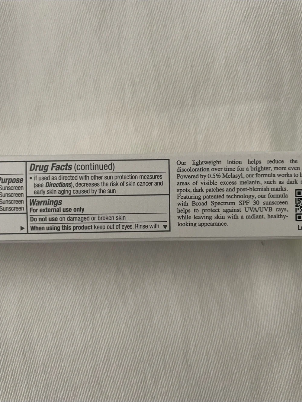 Kiehl's Auto Tone Discoloration and UV Solution - Sunscreen Drug Facts Panel